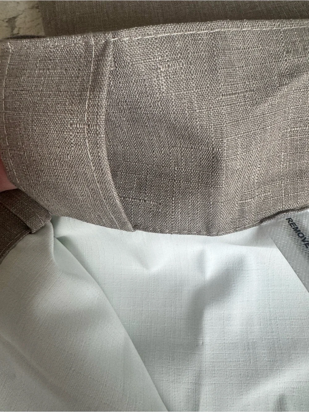 Set of 2 Allen & Roth Glenellen Back Tab Lined Curtain Panels 52” x 84” Sand